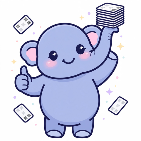 FreeQrly elephant mascot