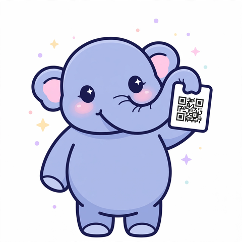 FreeQrly elephant mascot