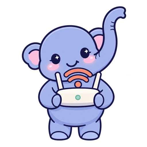 Qly the FreeQrly elephant mascot